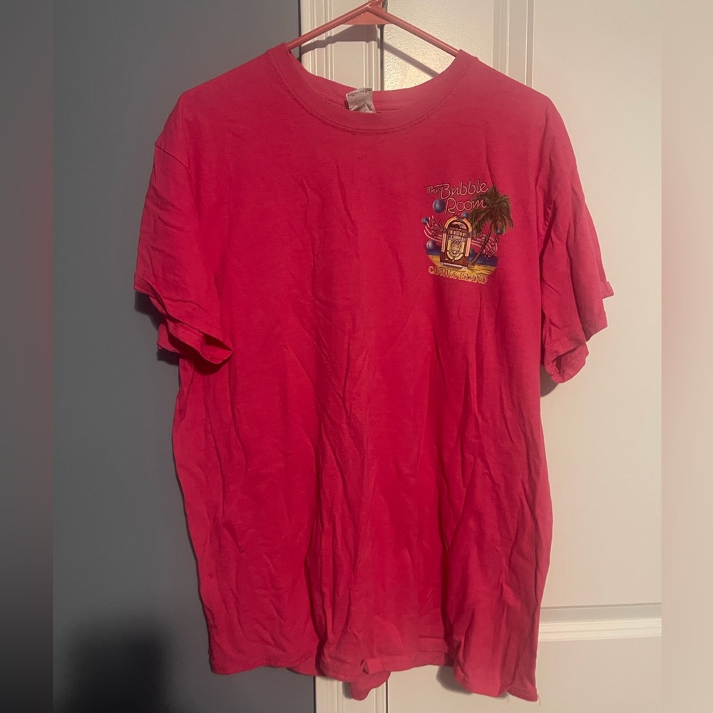 Hot pink L Gildan ultra cotton The Bubble Room t shirt